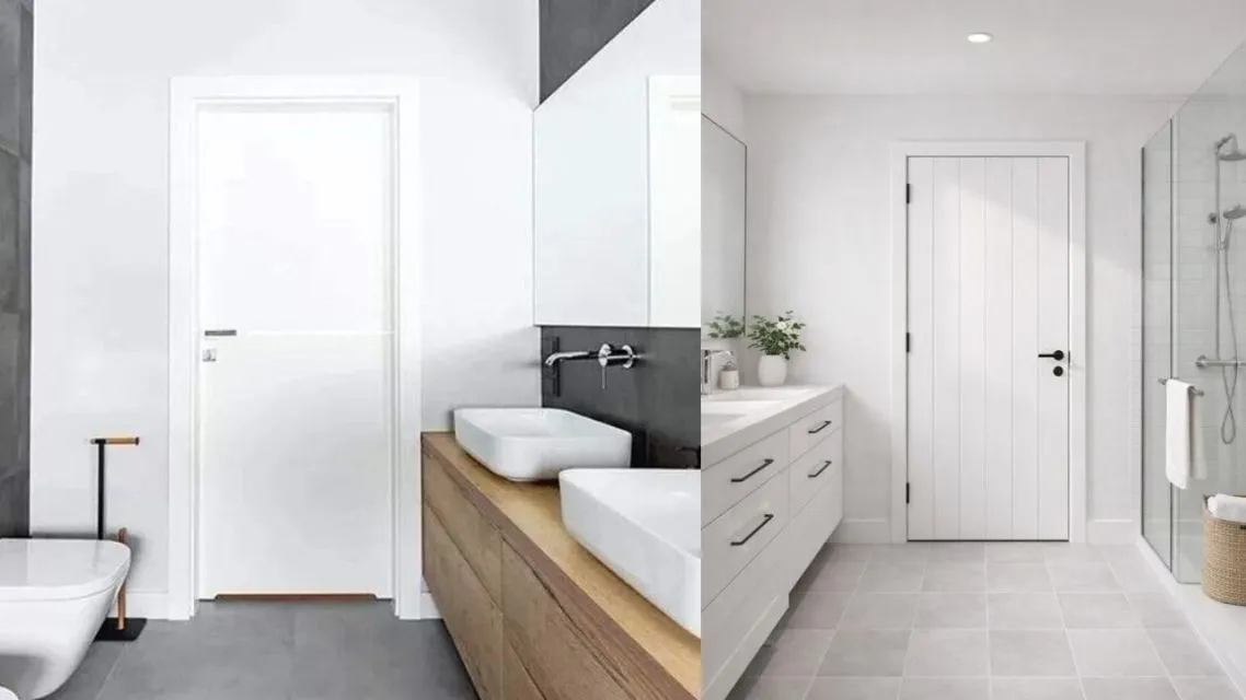 12 Model Pintu Kamar Mandi Modern yang Bikin Rumah Makin Estetik 22 Model pintu kamar mandi jam (9)
