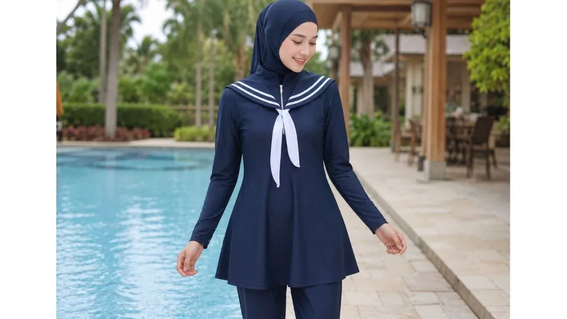 Inspirasi Outfit Renang Hijab yang Modis, Nyaman, dan Tetap Bebas Bergerak di Air 20 Outfit renang hijab (8)