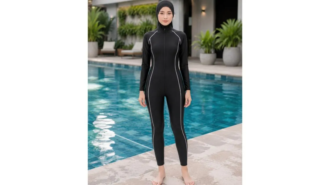 Inspirasi Outfit Renang Hijab yang Modis, Nyaman, dan Tetap Bebas Bergerak di Air 22 Outfit renang hijab (10)