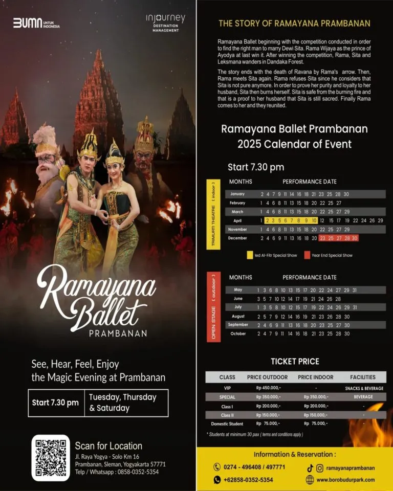 Jadwal Pentas Sendratari Ramayana 2025