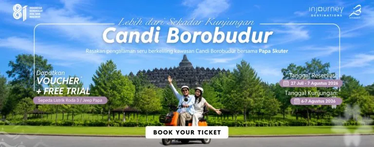 promo borobudur courtyard ticket free voucher papa scooter