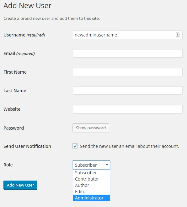 5 Tips to Make WordPress Secure 1 make wordpress secure - username admin