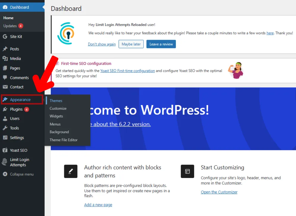 how to change wordpress theme