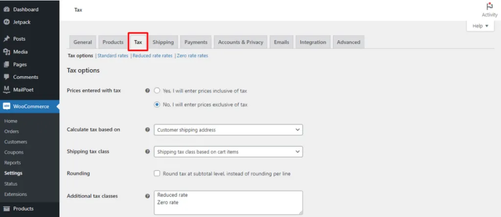 How to Set Up Taxes in WooCommerce Properly 4 How to Set Up Taxes in WooCommerce WordPress