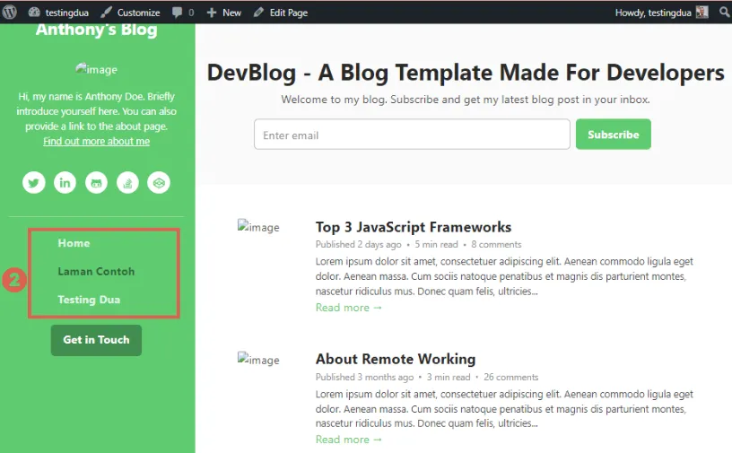 How to Create Custom Menu and Widget for WordPress Theme 12 create menu and widget