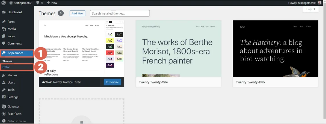 how to create footer in wordpress