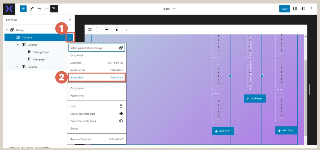 add color in the footer background