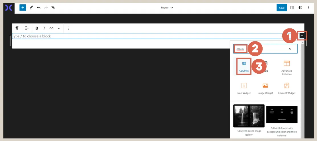 how to create footer in wordpress