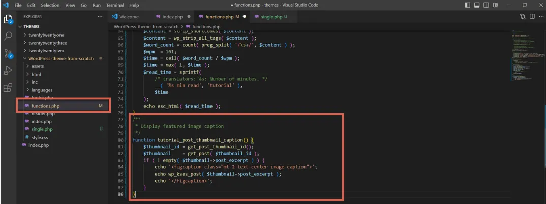 create single page in WordPress