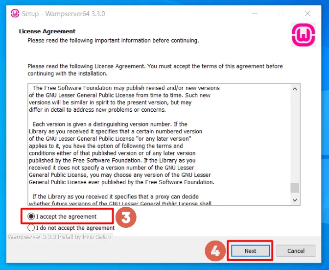 Cara Menginstal WordPress di Windows menggunakan WampServer 5 Cara instal wampserver - accept agreement