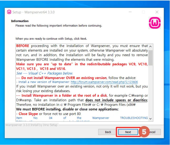 Cara Menginstal WordPress di Windows menggunakan WampServer 6 Cara instal wampserver - read information next