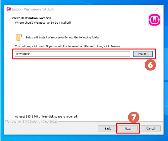 Cara Menginstal WordPress di Windows menggunakan WampServer 7 Cara instal wampserver - select destination