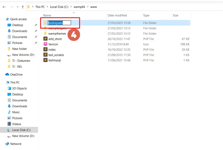 Cara Menginstal WordPress di Windows menggunakan WampServer 21 Cara install wordpress di wampserver - nama folder