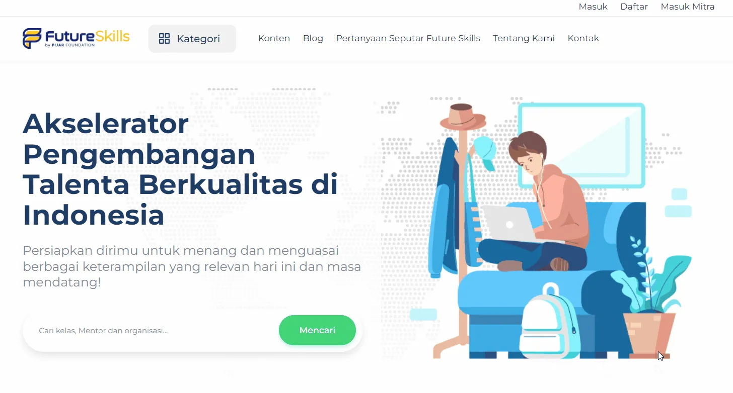 contoh web learning management system (LMS)
