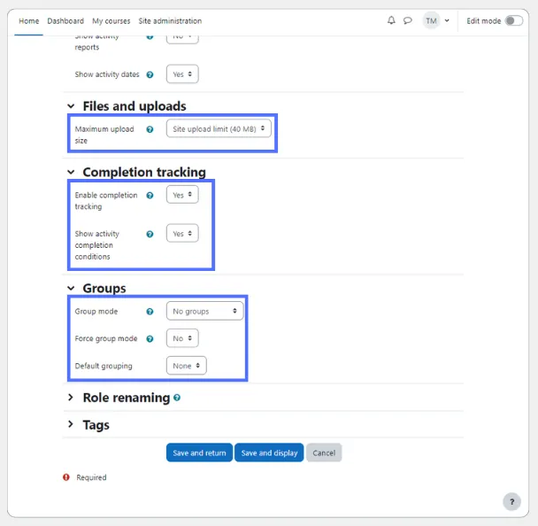 cara membuat kategori di Moodle