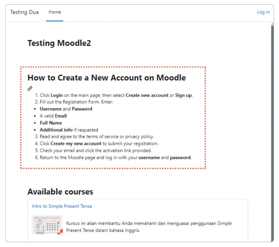 How to Create a Sign-Up Feature in Moodle for Participant Registration 13 membuat panduan pendaftaran akun pengguna di moodle