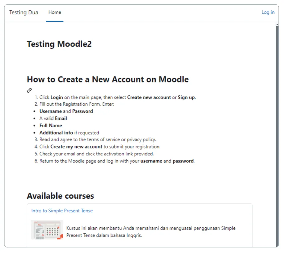 How to Create a Sign-Up Feature in Moodle for Participant Registration 19 membuat panduan pendaftaran akun pengguna di moodle