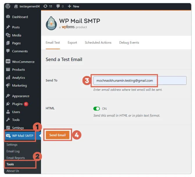 tutorial setting smtp mail di wordpress