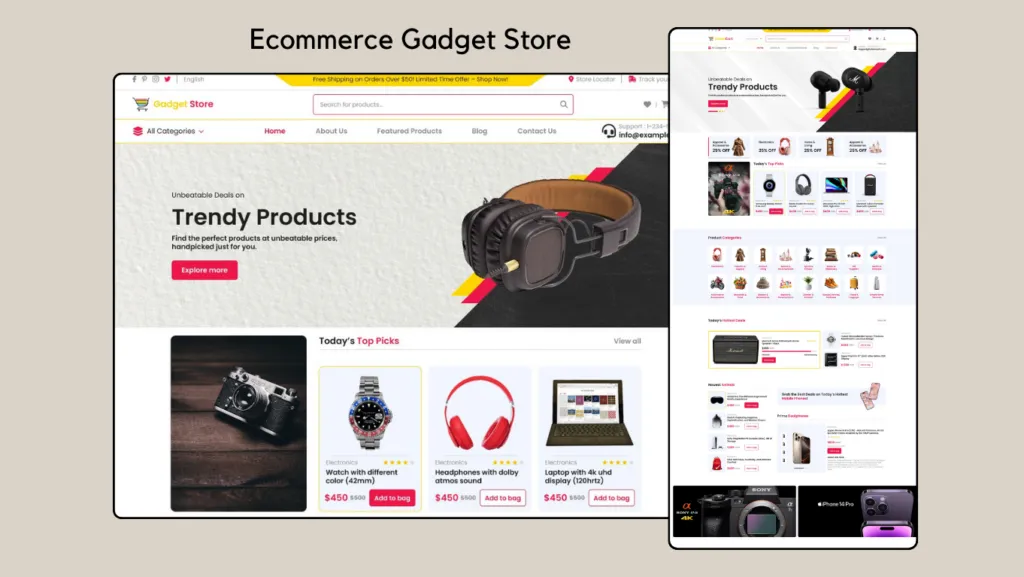 Ecommerce Gadget Store theme