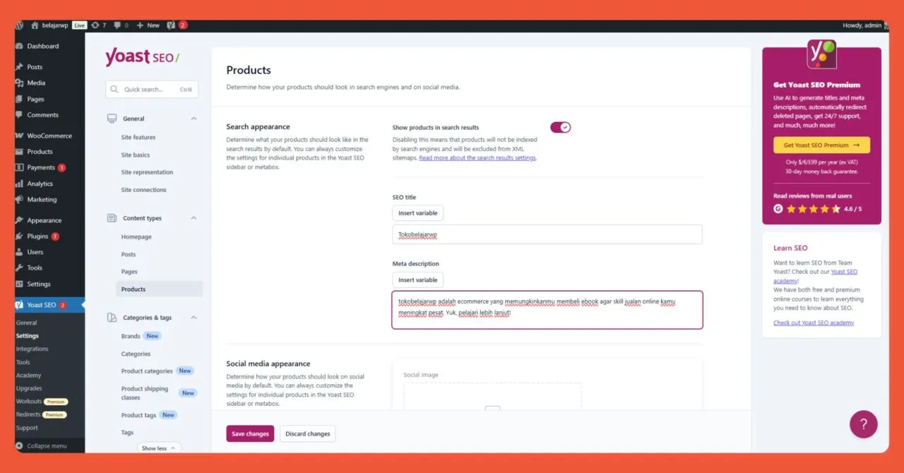 Integrasi Yoast dengan WooCommerce