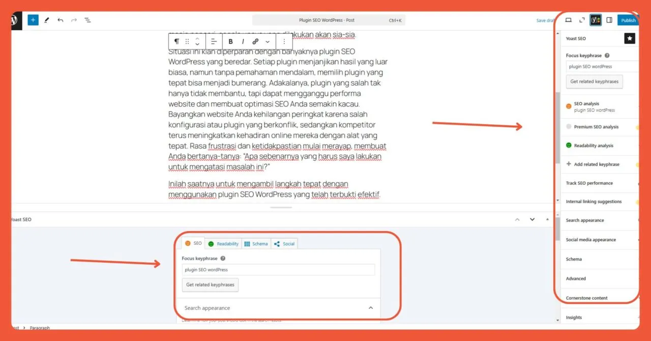 Yoast SEO analisis SEO secara realtime
