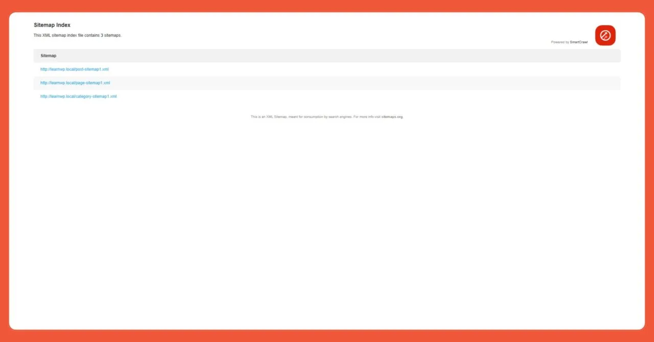 smartcrawl sitemap index