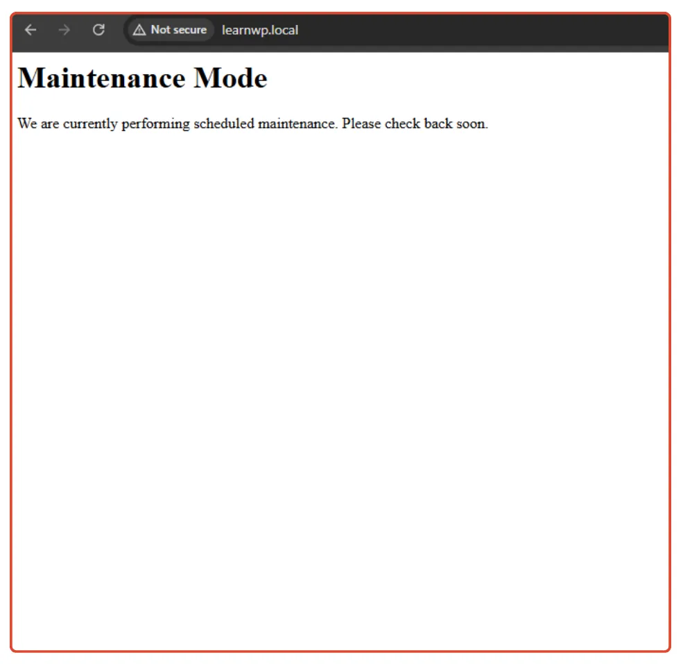 website maintenance mode