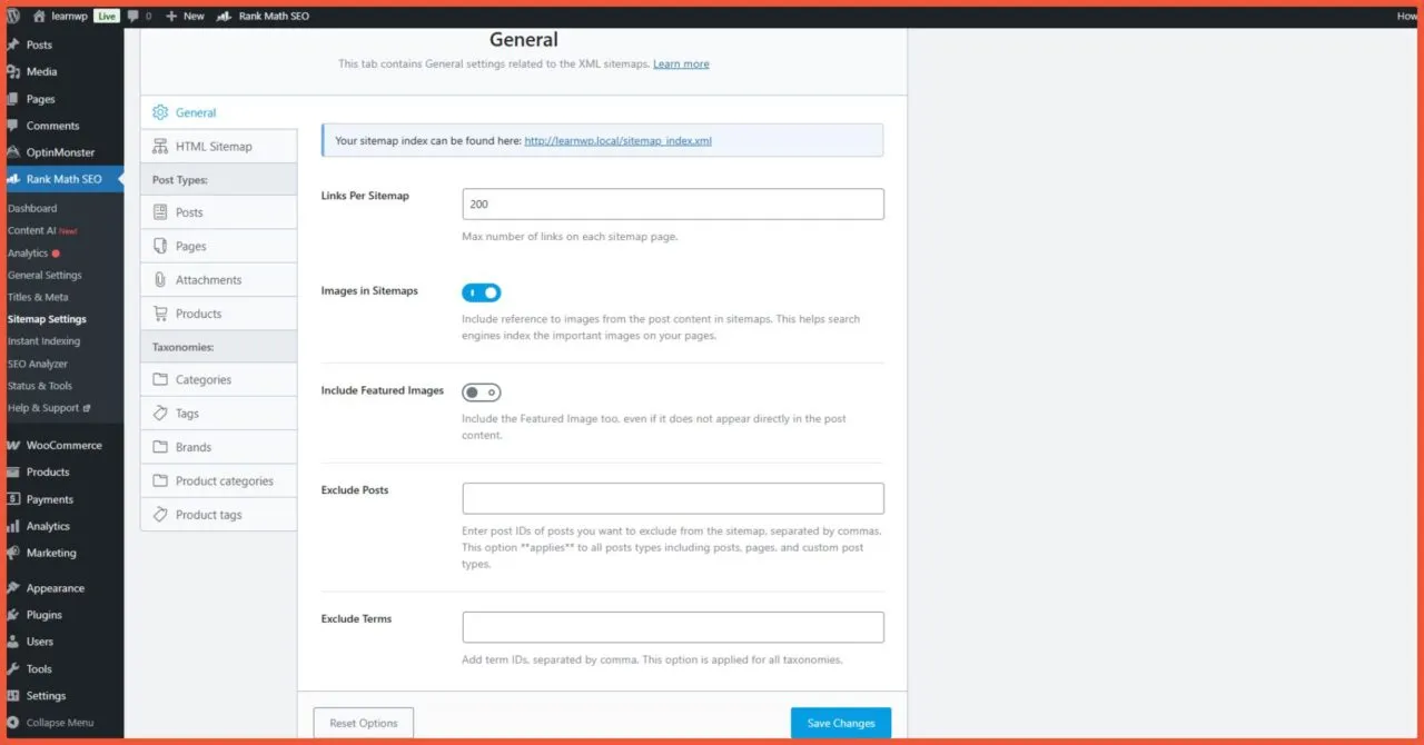 Sitemaps Setting General 1