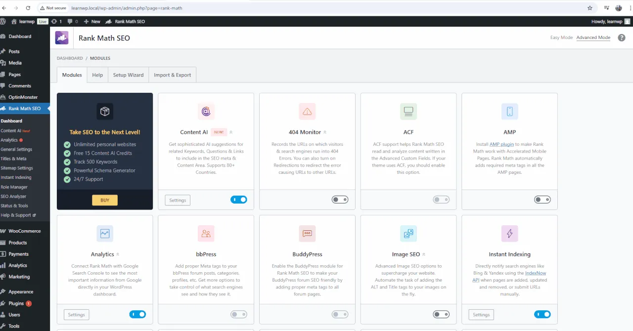 aktivasi modul image seo Rank Math