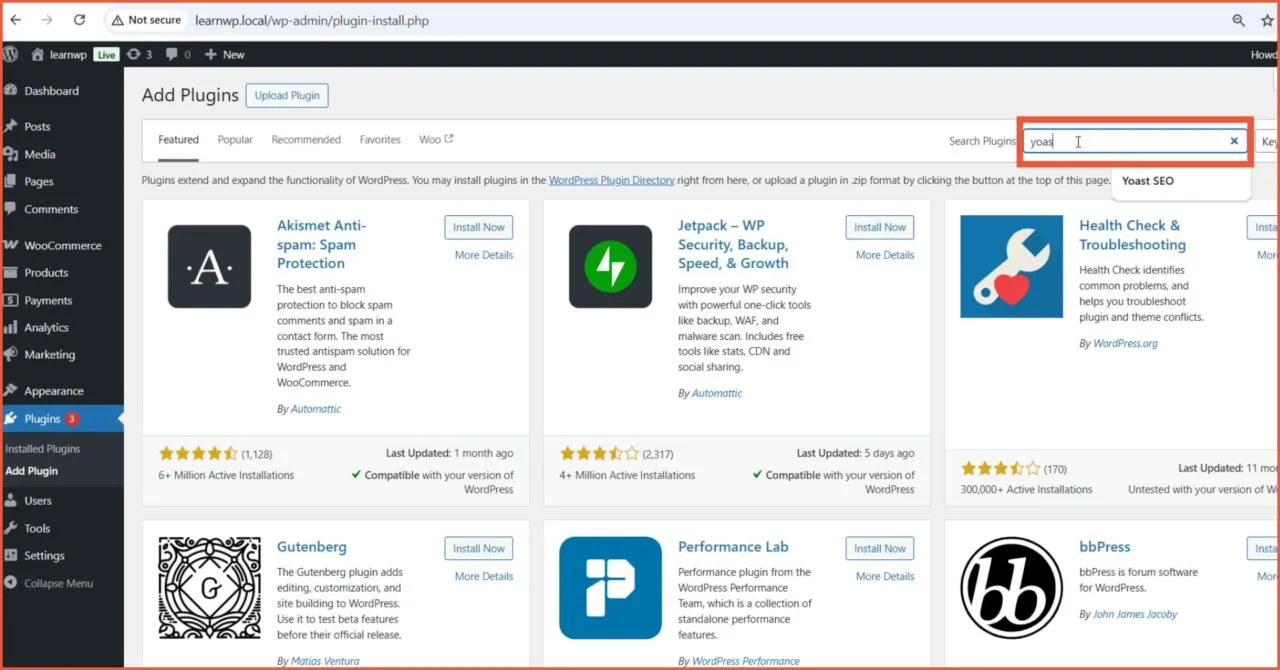 cari Yoast di pencarian