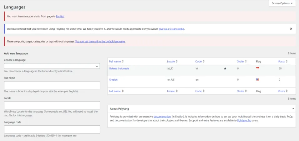 20+ Plugin WordPress Terbaik & Populer yang Wajib Anda Install 26 Plugin WordPress terbaik Polylang