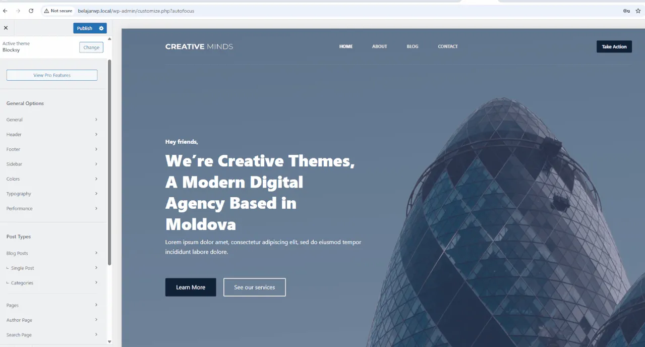 Kelebihan Blocksy Sticky header