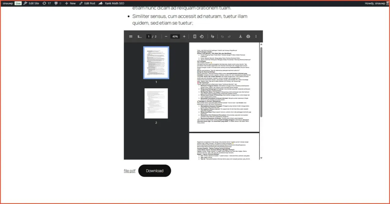 4. Tampilan pdf tanpa plugin