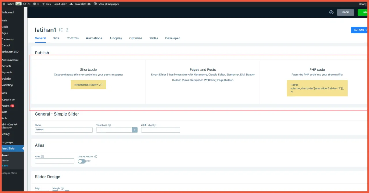 Fitur Smart Slider 3 Support shortcode
