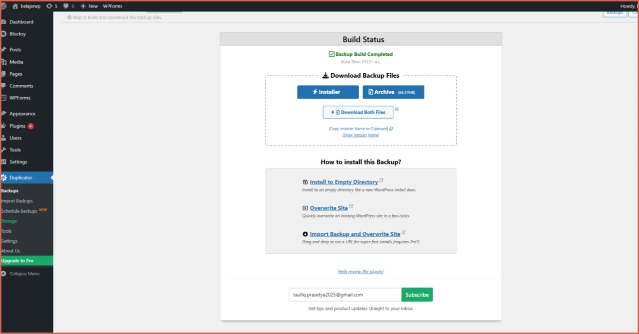 Fitur duplicator 1. Pembuatan package lengkap