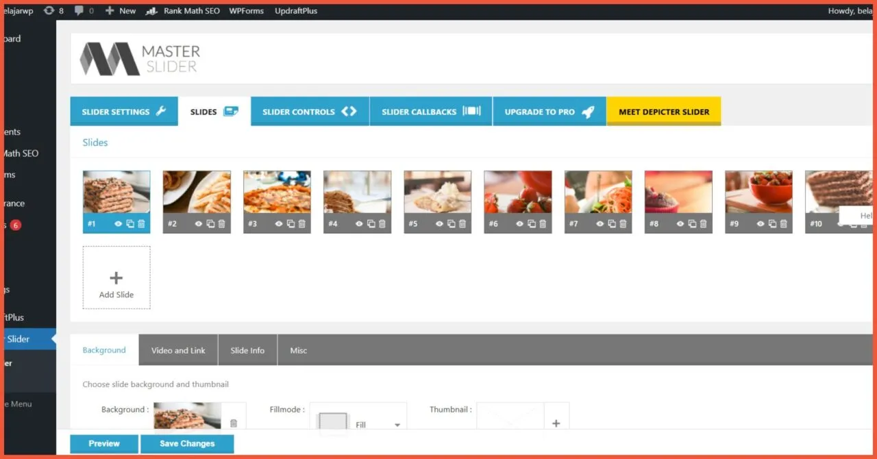 Fitur Master Slider Drag and Drop