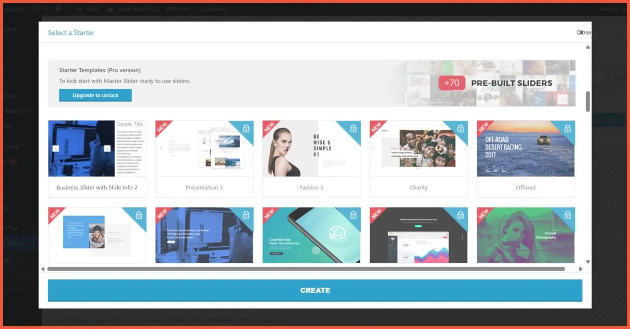 Kekurangan Master Slider prebuilt slider hanya tersedia di versi premium