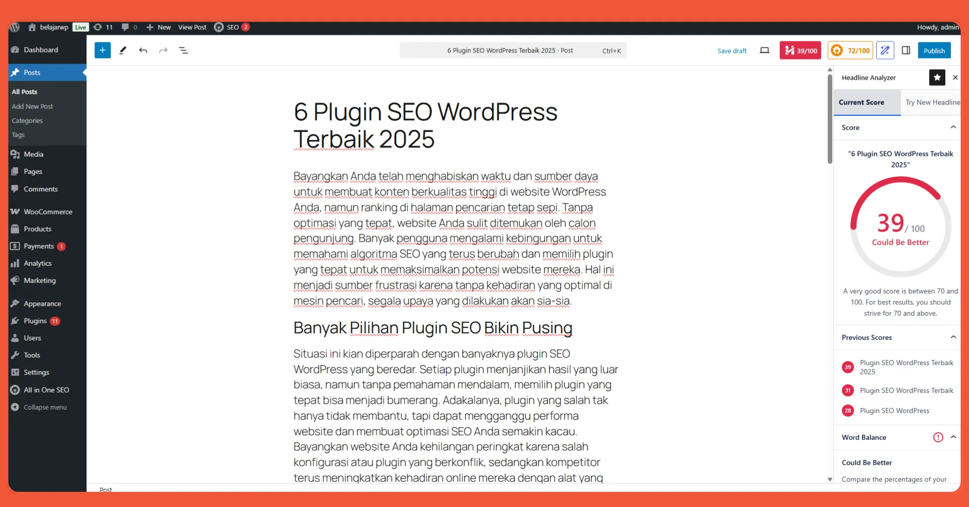 AIOSEO Headline Analyzer