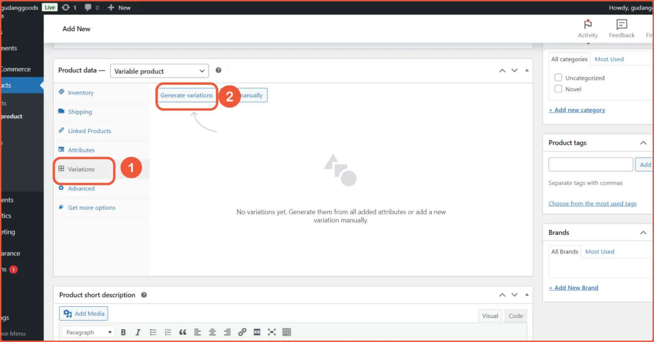 Cara menambahkan variable product 3