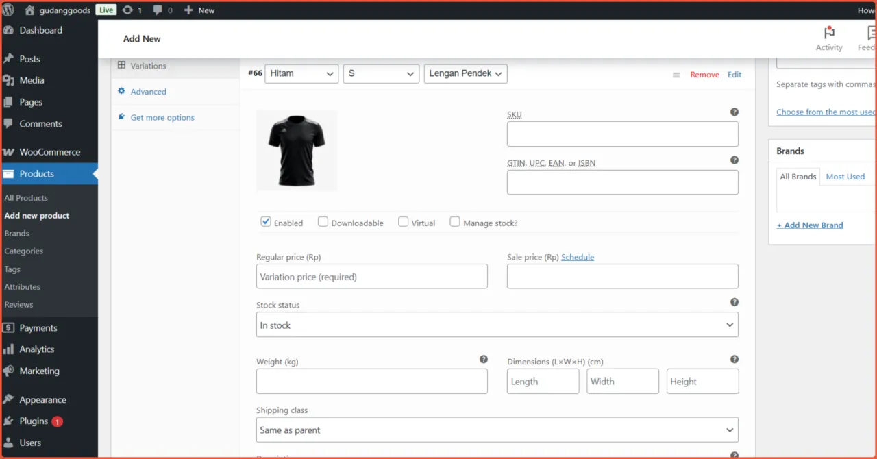 Cara menambahkan variable product 5