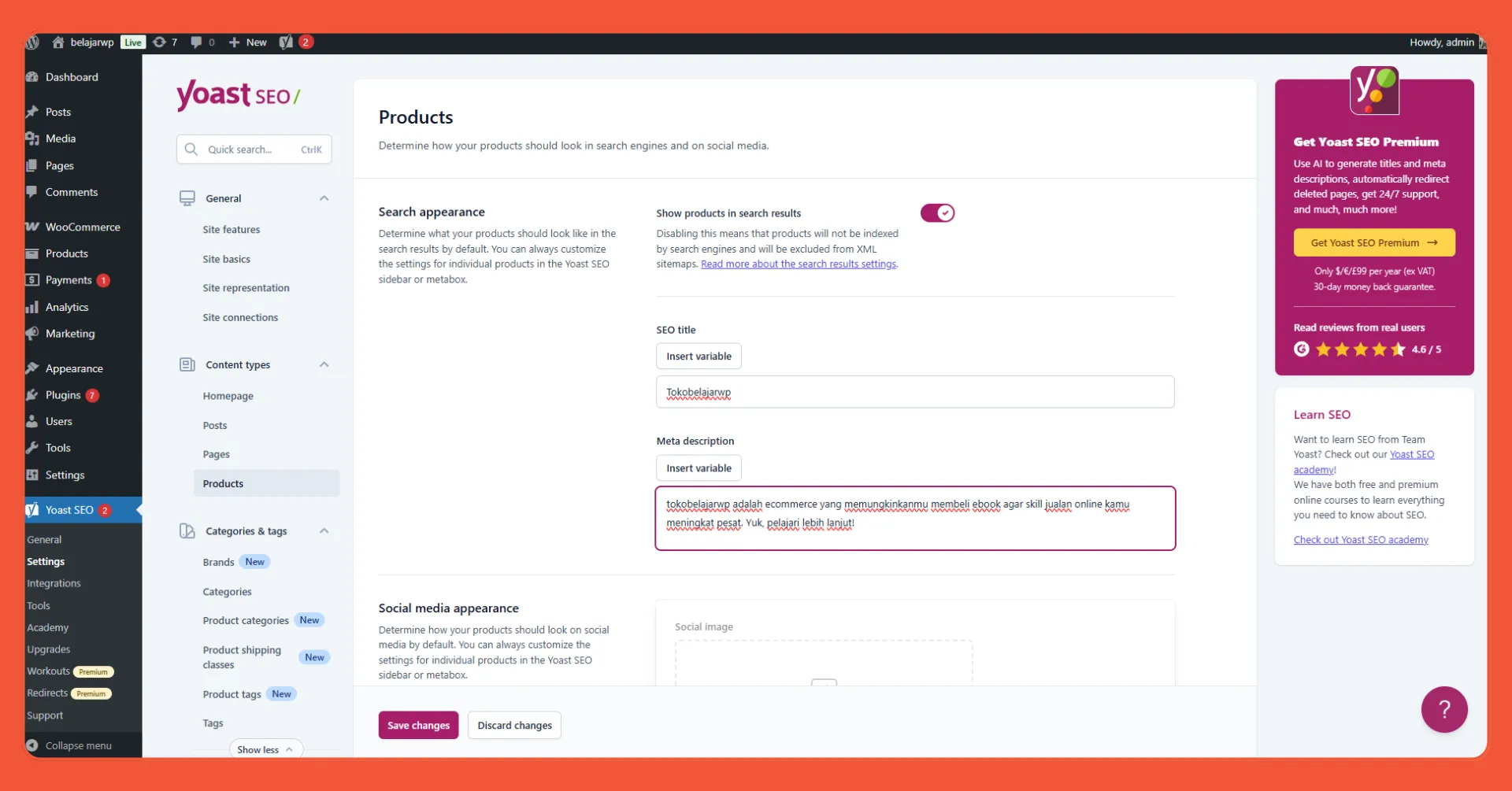 Integrasi Yoast dengan WooCommerce