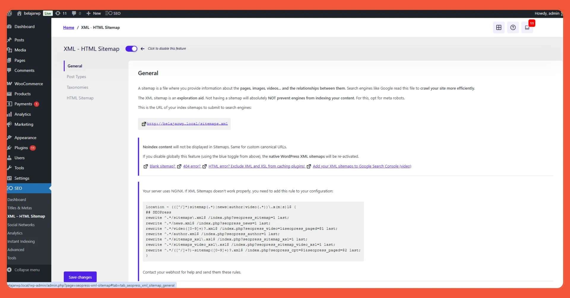SEOPress HTML sitemap