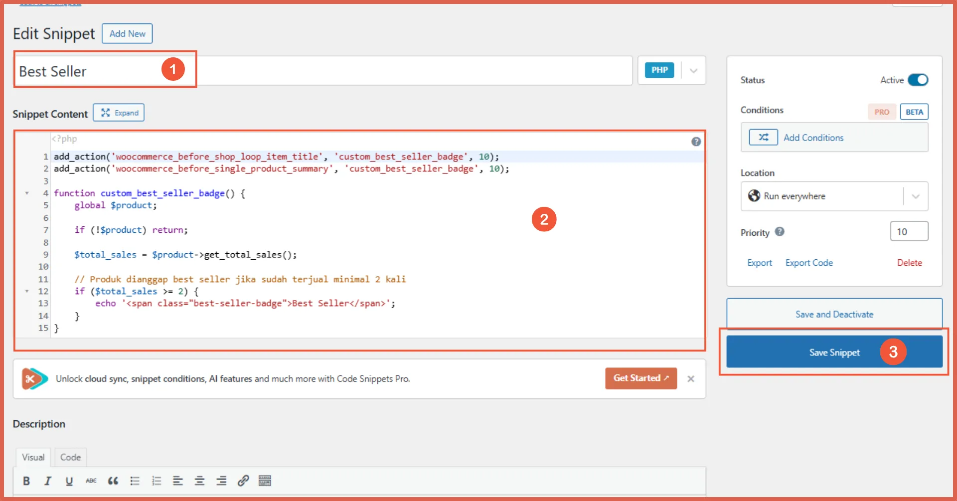 cara menambahkan badge best seller di woocommerce