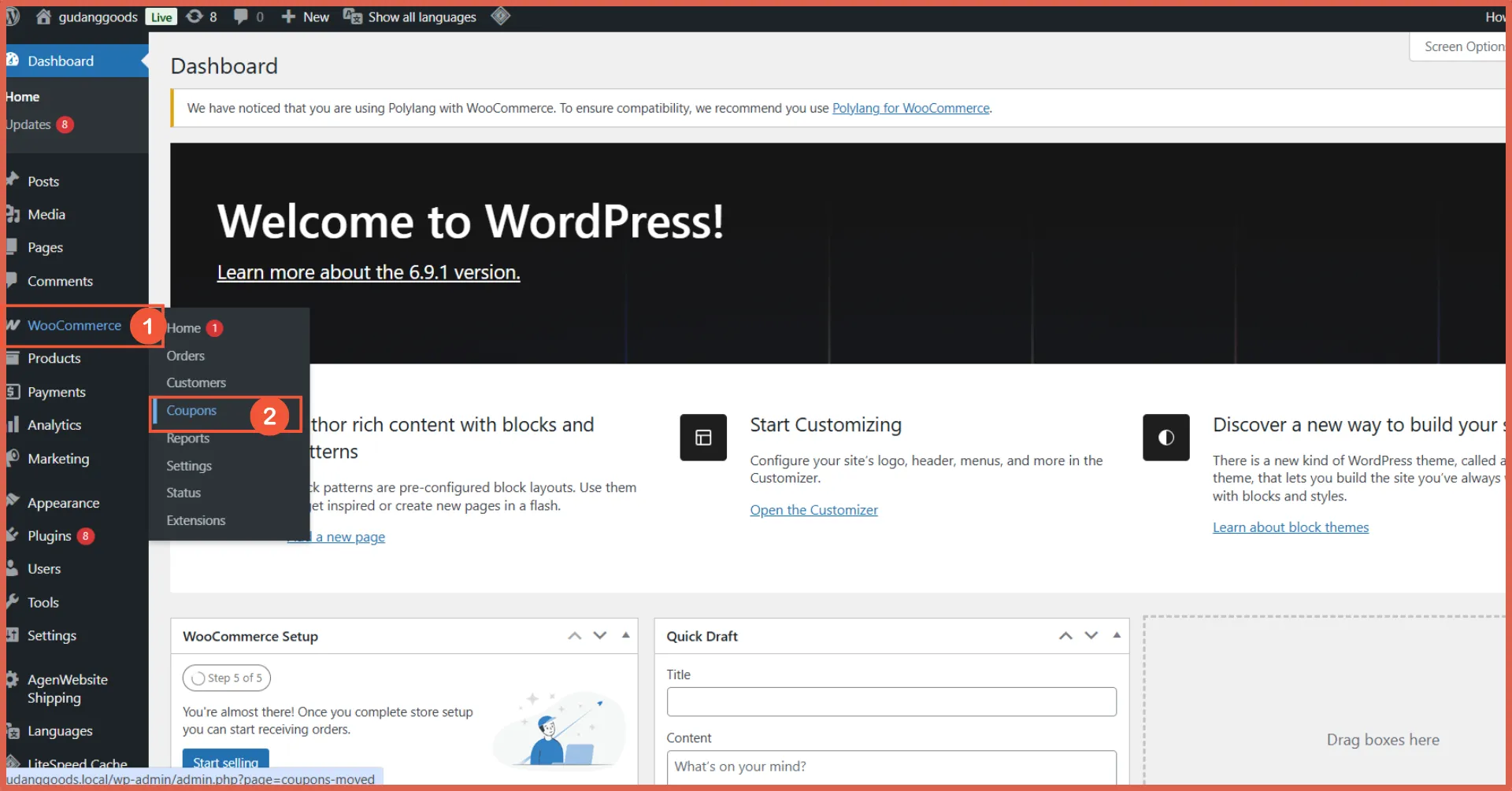 Masuk ke menu Coupons