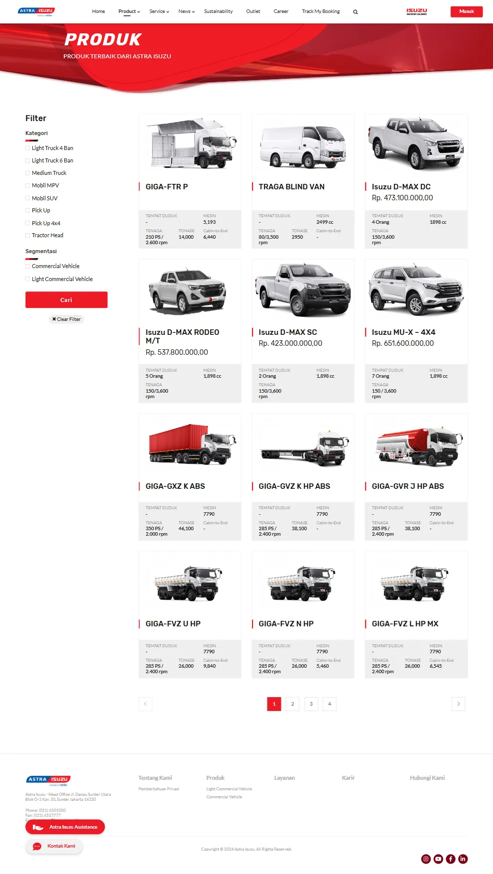 portfolio pembuatan website astra isuzu