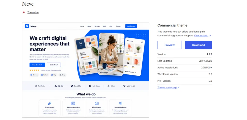 33 Tema WordPress Gratis & Terbaik di Tahun 2026 3 Tema WordPress gratis terbaik Neve