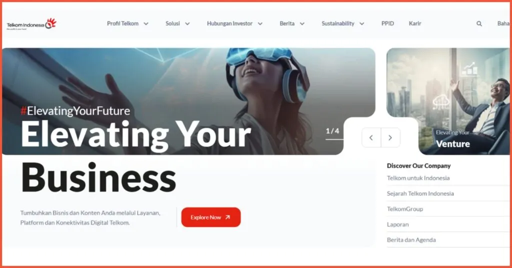 10 Contoh Website Bisnis Profesional untuk Berbagai Jenis Industri 2 Contoh website company profile Telkom Indonesia