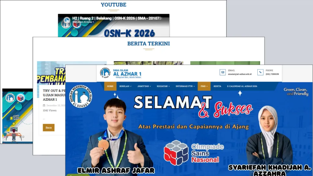 contoh website sekolah SMA Al Azhar 1 Jakarta