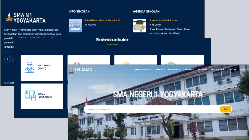 contoh website sekolah SMA N 1 Yogyakarta