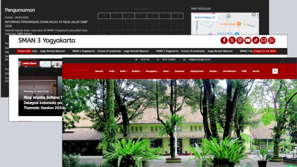 contoh website sekolah SMA N 3 yogyakarta